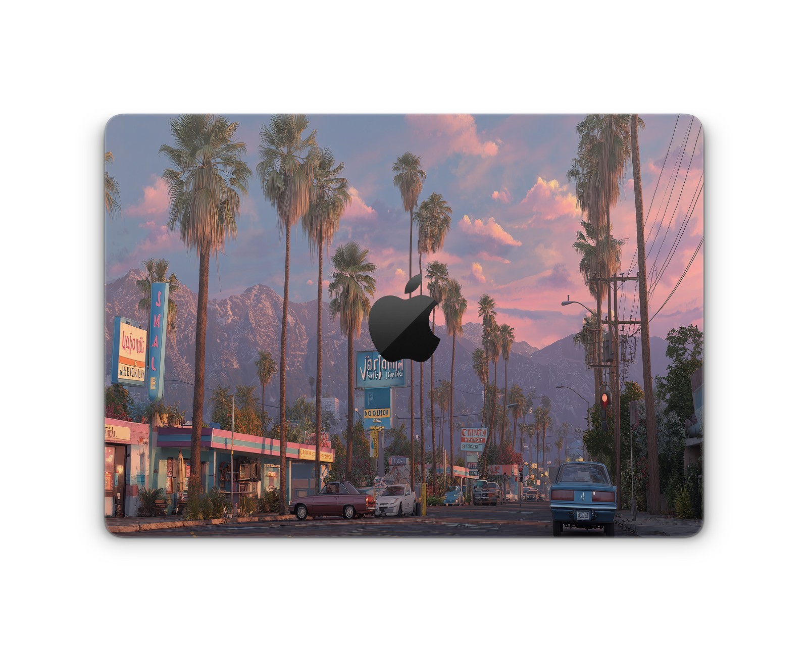 Sunset Palm Street MacBook Skin – Premium Vinyl Wrap for All MacBook Models