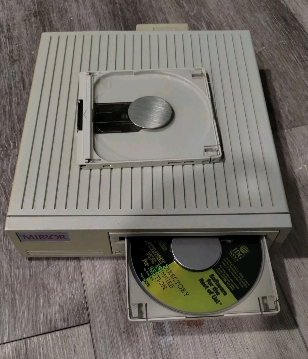 External SCSI CD-ROM Caddy Drive Apple Mac WORKING With 2 Trays