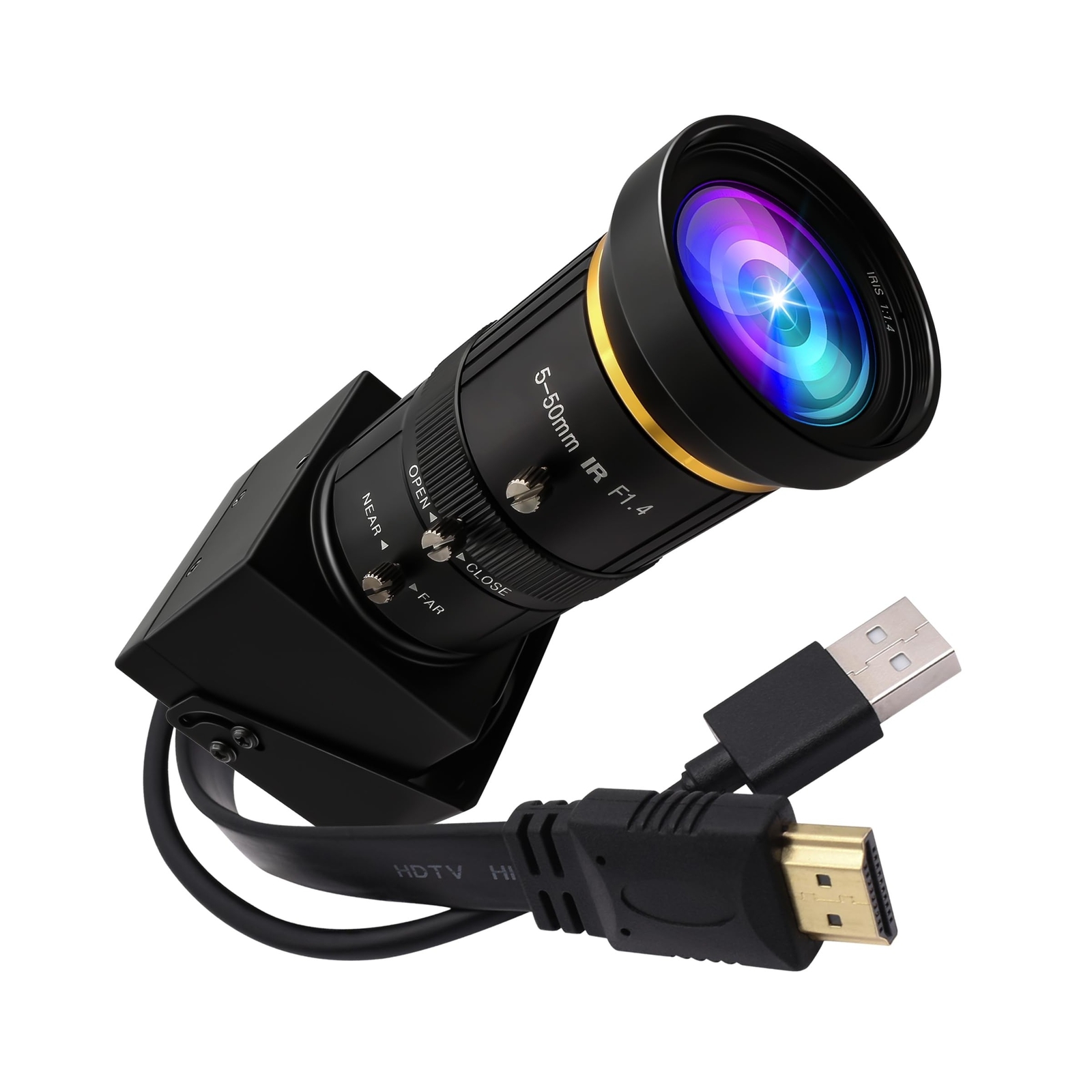 ELP 4K HDMI USB Camera Manual Zoom Webcam Dual Output Telephoto Camera for Co...