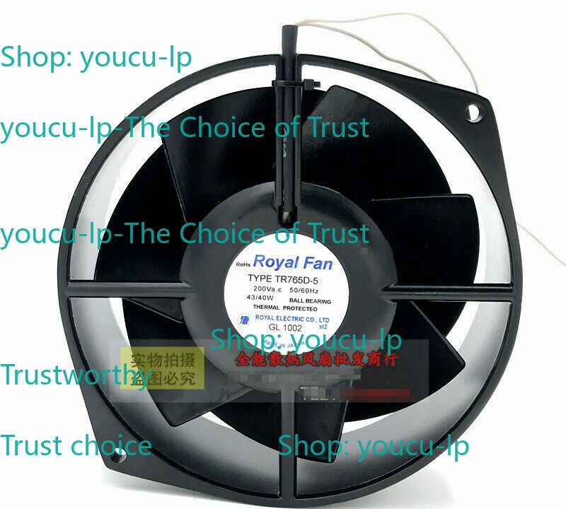 Royal Fan TR765D-5 200V 43 / 40W Axial Flow High Temperature Resistant Fan