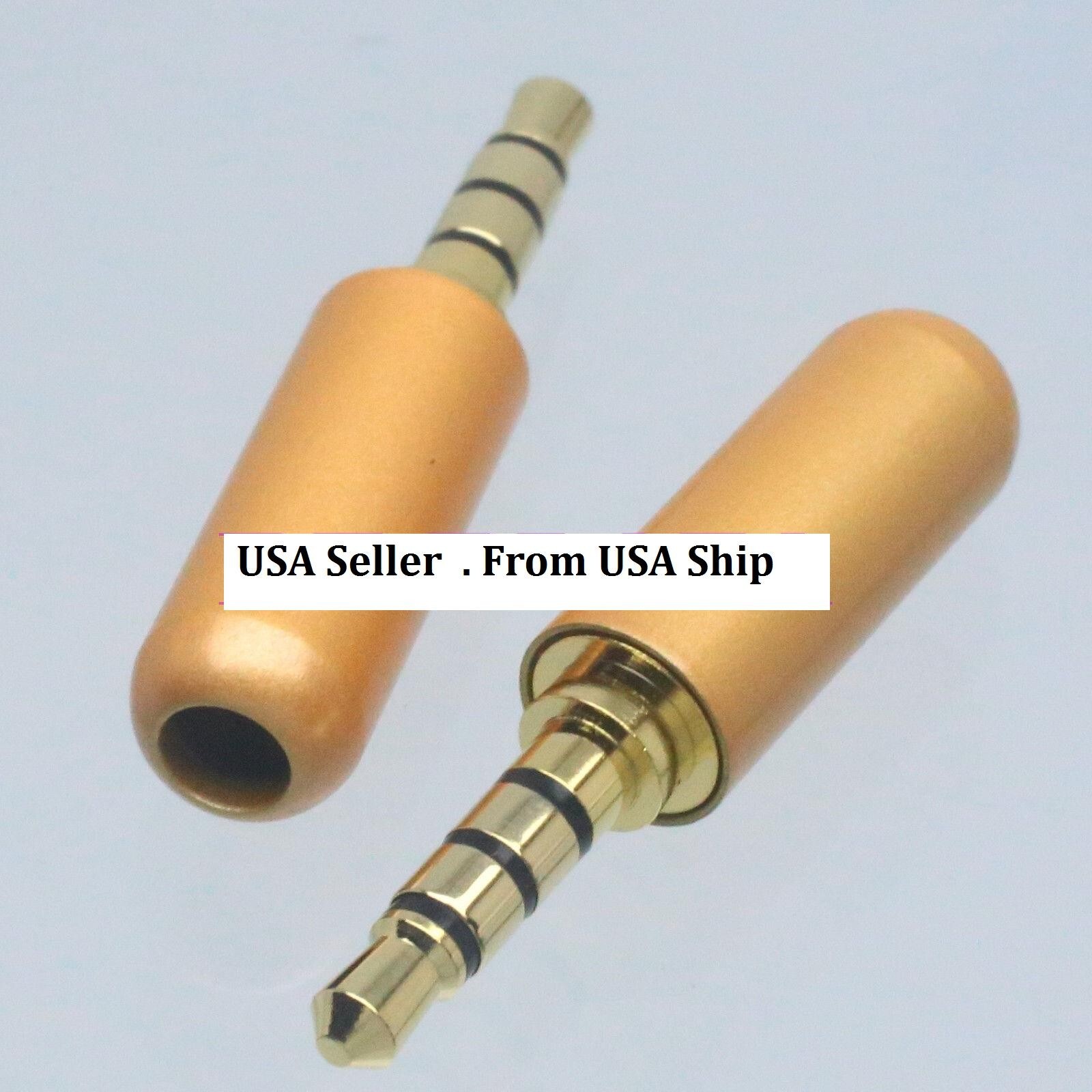 10 X Male 3.5mm 4 pole  Plug Connector TRRS  Stereo Audio Video Iphone for Cable