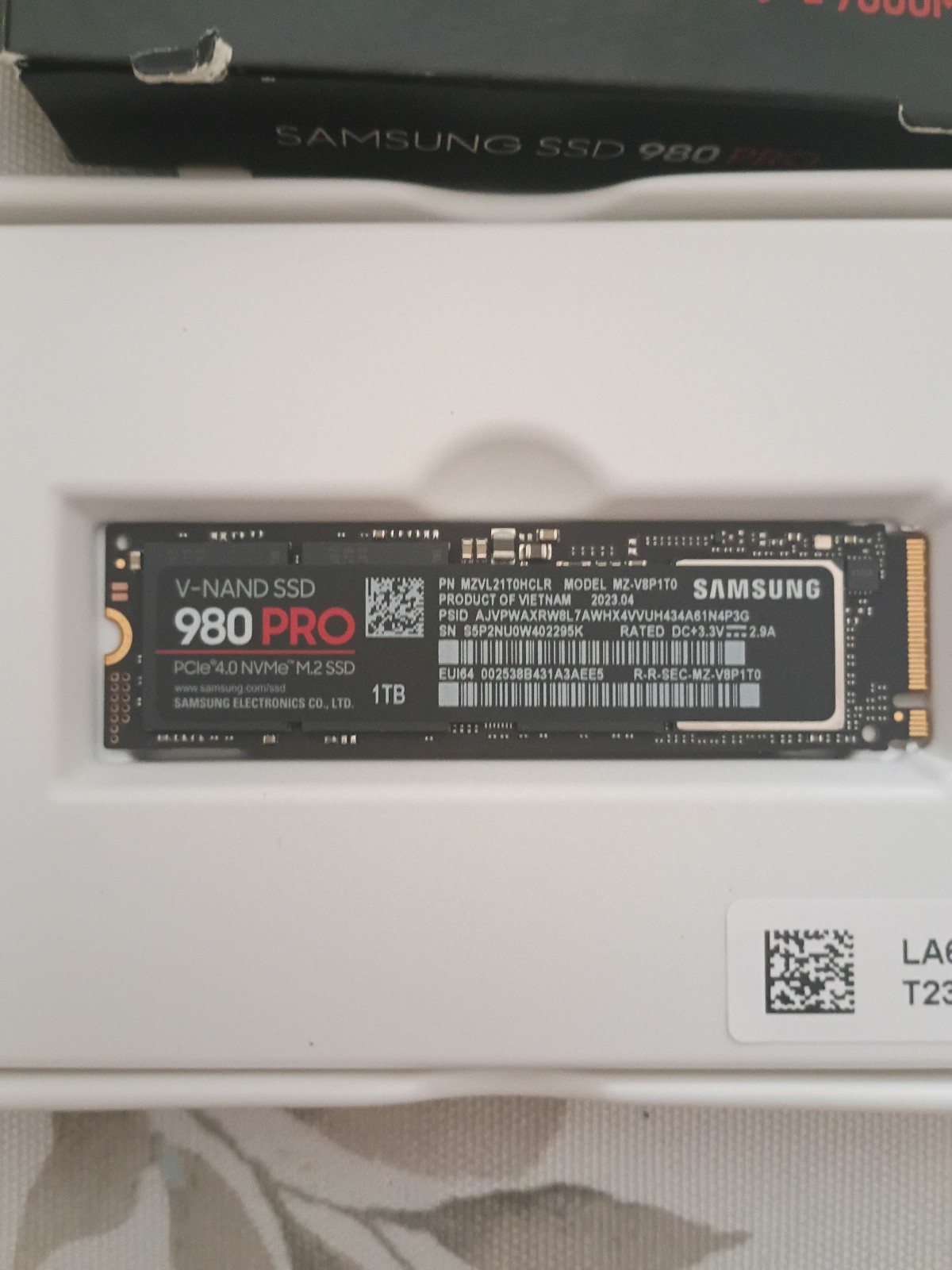 Samsung 2280mm 980 Pro 1TB M.2 NVMe Gen 4.0 x 4 SSD MZ-V8P1T0