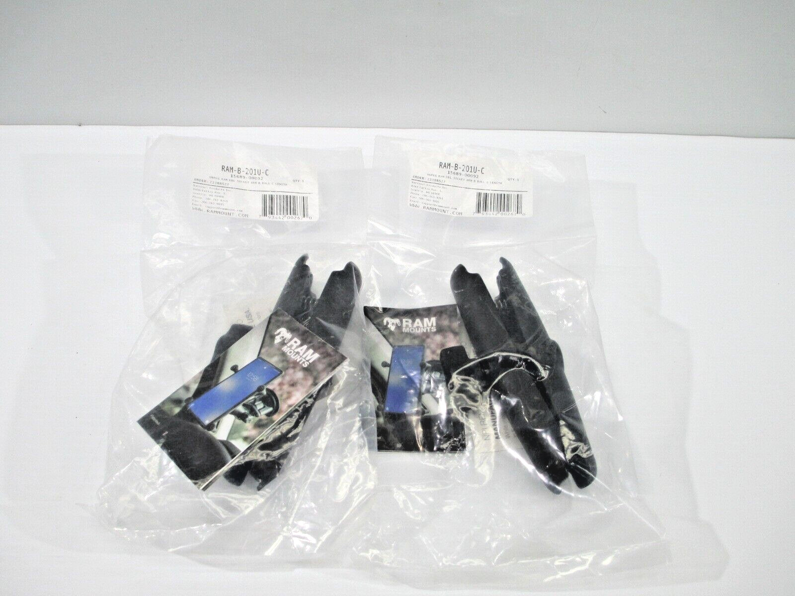 RAM LONG DOUBLE SOCKET ARM  B-SIZE BALL 6" LENGTH RAM-B-201U-C ( lot of 2 pcs )