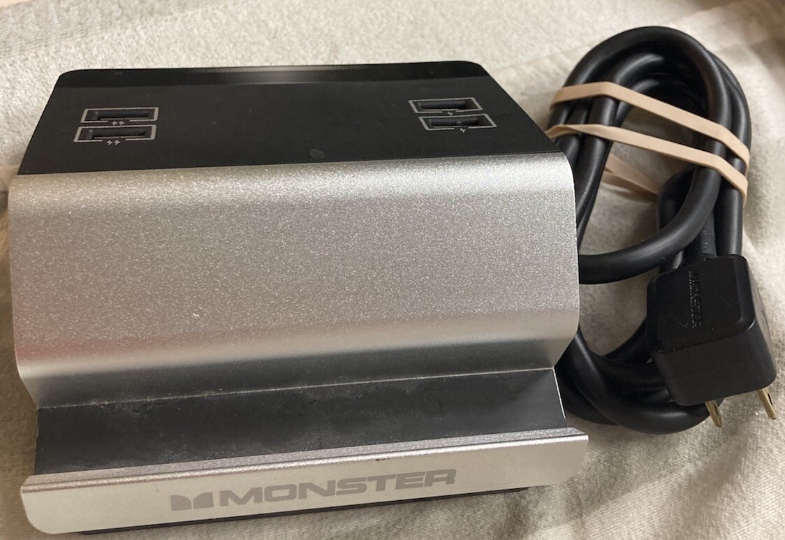 Monster USB FAST CHARGER Power Home Charging Station with 4 USB Ports 6ft Cord
