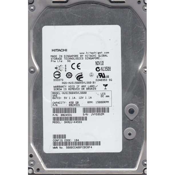 0B24531 Hitachi 450GB 15K 3.5" SAS Server Storage Hard Drive HUS156045VLS600