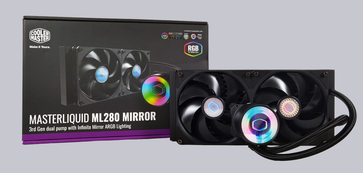Cooler Master ML240 Mirror 240mm AIO Liquid CPU Cooler ARGB Black