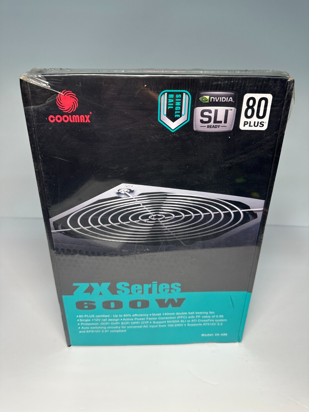COOLMAX ZX Series 600w 80 plus certified SLI Ready Never opened