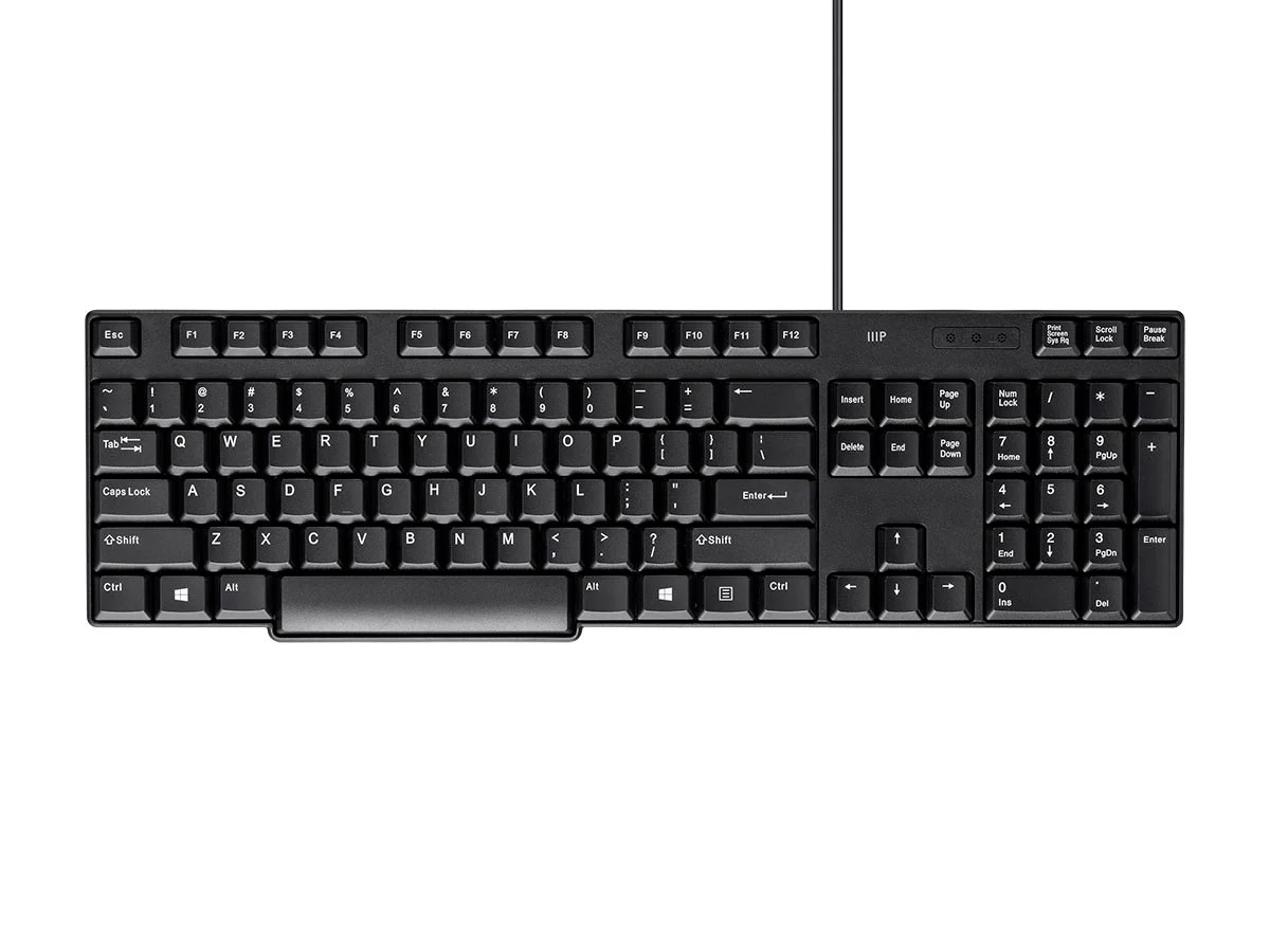 Workstream by Monoprice USB Keyboard, Standard Layout | Spill-Resistant Membrane