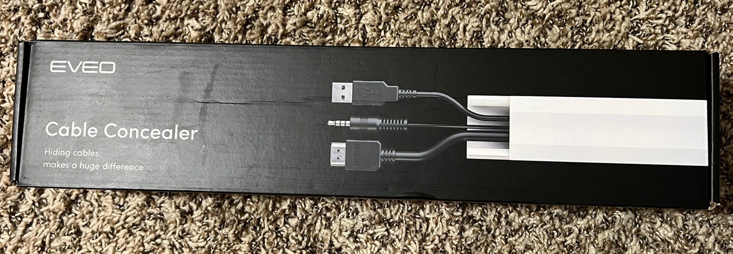 Eveo Cable Concealer Cable Management Kit - 150”, New, Sealed