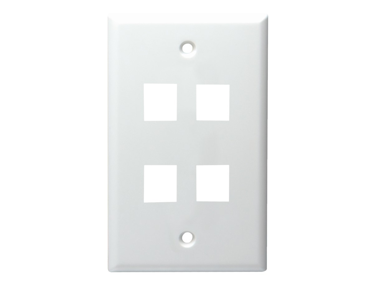 Monoprice Mid-Size Keystone Plate 4 Port, Ultra White, UL