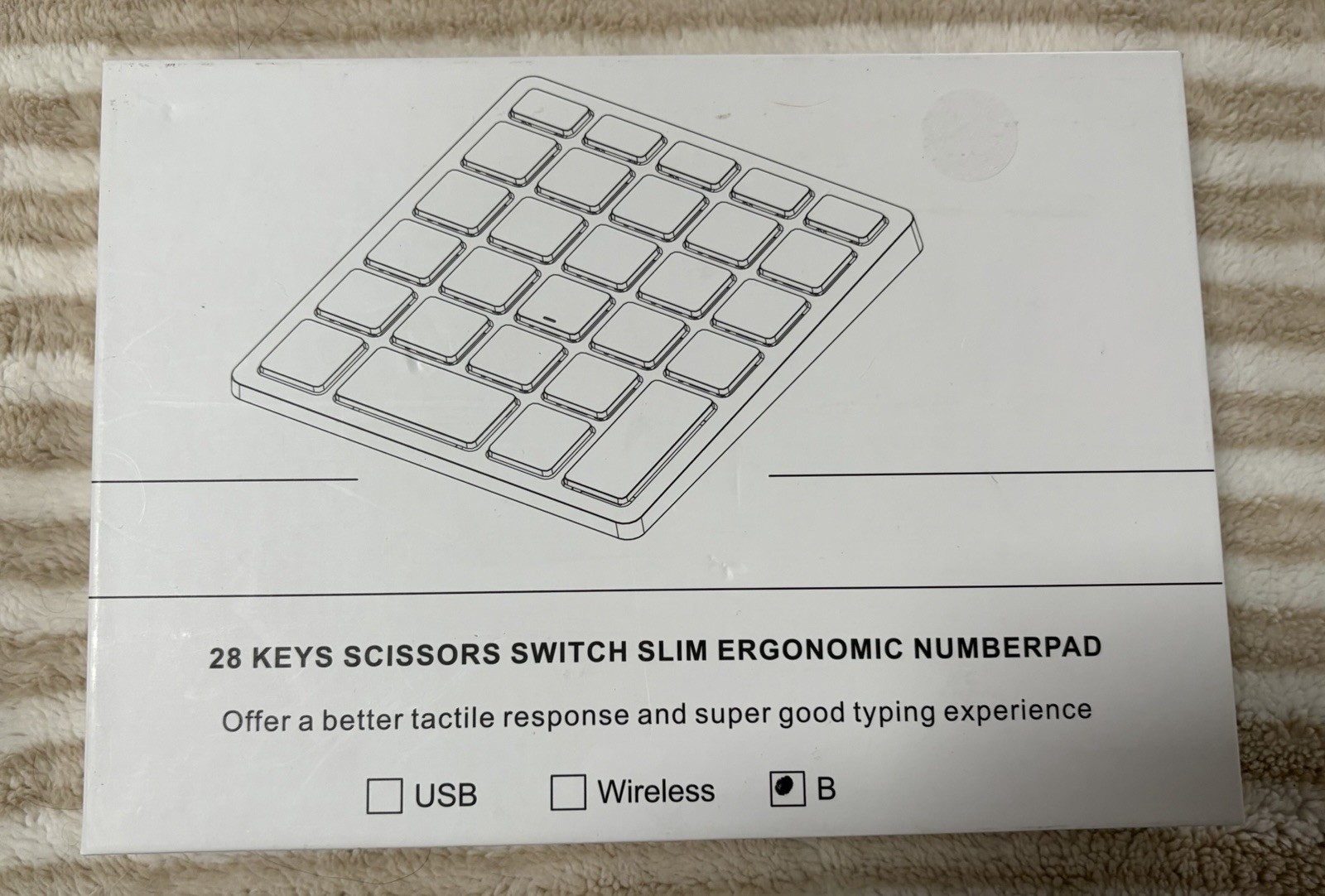 Brand New, 28-Key Scissors Switch Slim Ergonomic Numberpad Keyboard