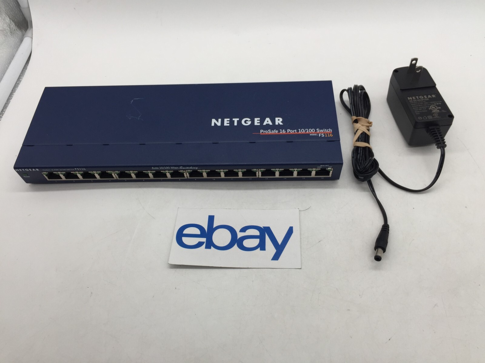 NETGEAR 16 Port 10/100 Mbps Switch FS116 w/ Power Supply FREE S/H