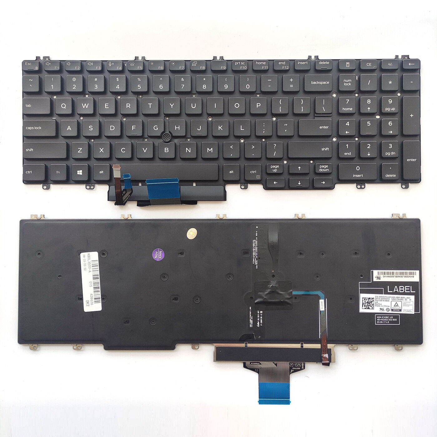 New Backlit keyboard For Dell Latitude 5500 5501 5510 5511 Pointer 0MMH7V