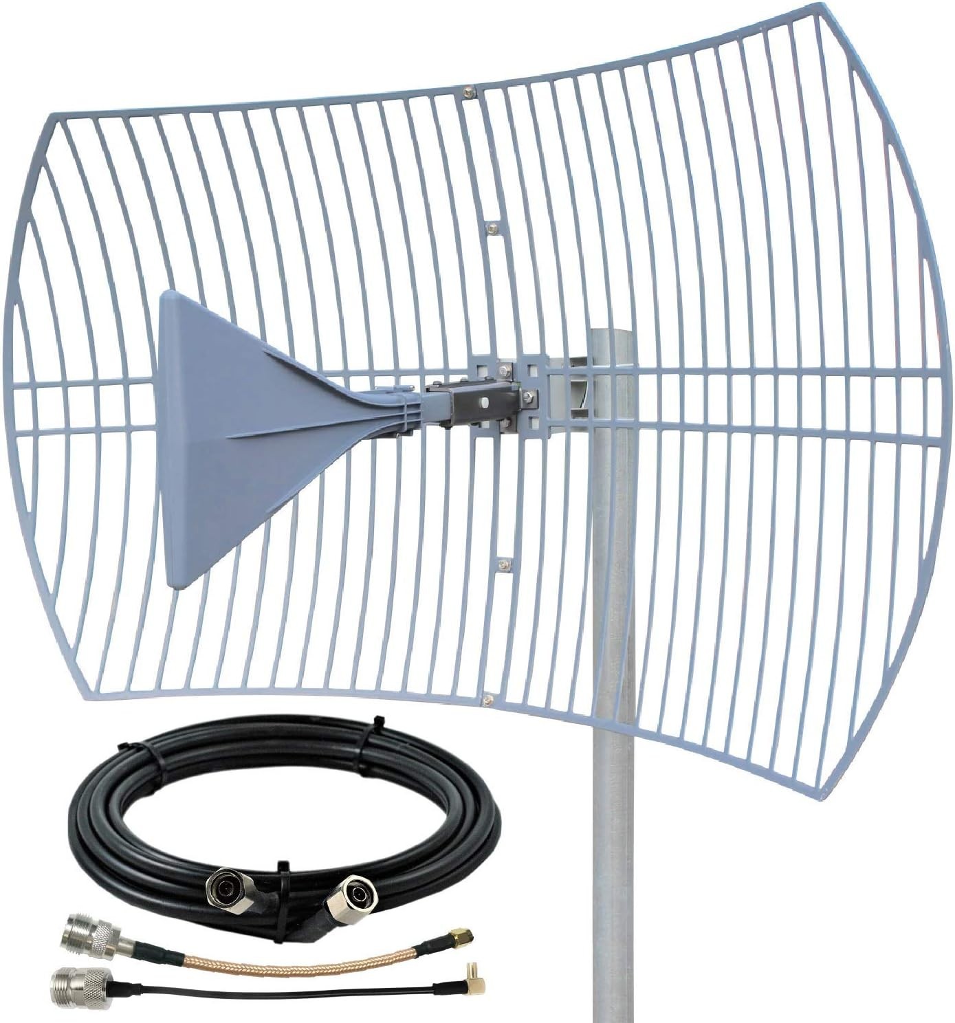 Waveform Griddy Grid Parabolic Antenna Kit 4G LTE 5G WiFi 26dBi Booster 30ft Cab