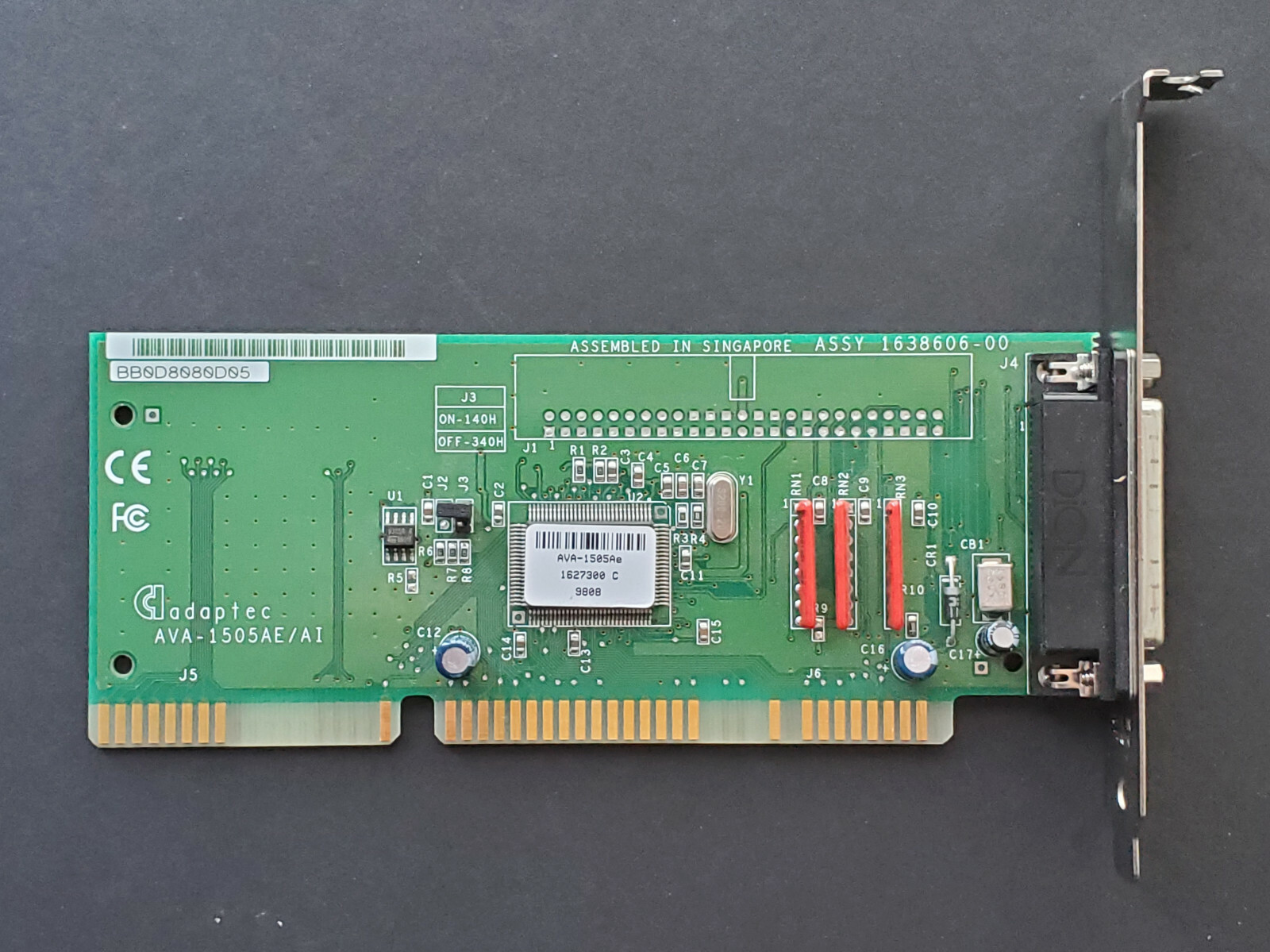 ADAPTEC AVA-1505AE External 16bit ISA SCSI CONTROLLER ADAPTER 1638606-00 Tested