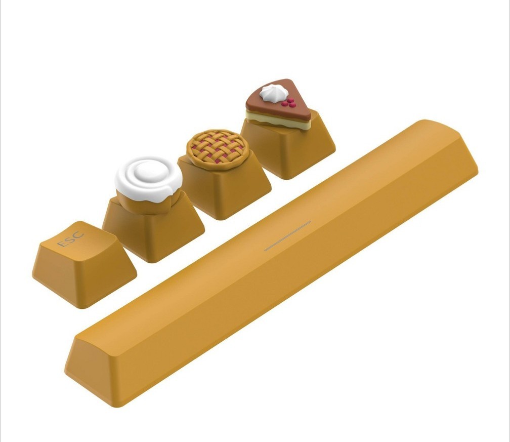 North Figural Key Cap 5 Pack-Keyboard Keycap-Dessert Pie Cinnamon Roll-New
