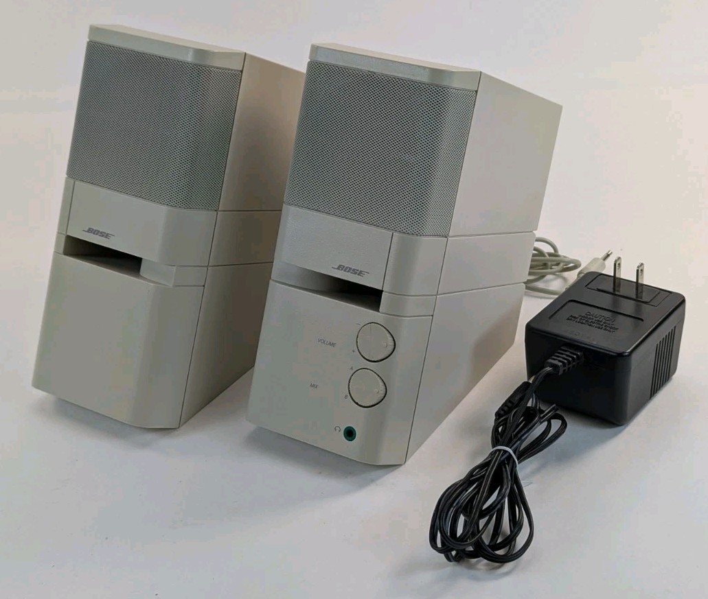 Bose MediaMate Computer Speakers Powered Stereo Pair w/AC Adapter USA Sound