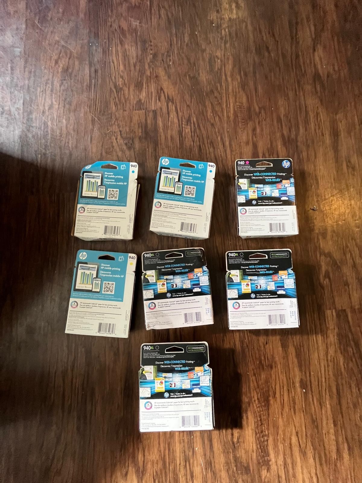 Lot of 7 Genuine HP 940 & 940XL Ink Cartridges OEM Mixed Colors New