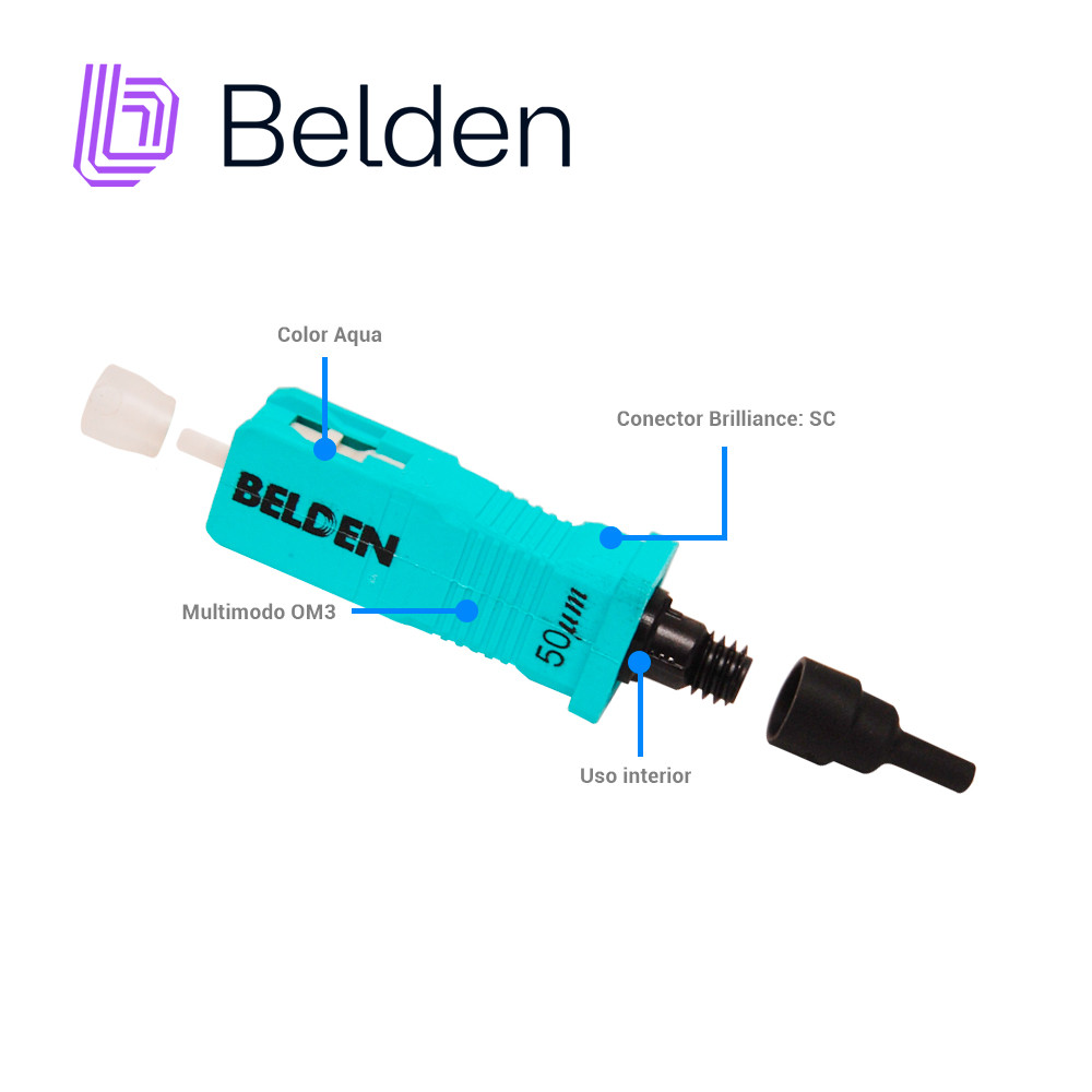 AX105207-S1 - Belden SC Connector, FX Brilliance Universal, MM OM3/OM4 AQUA