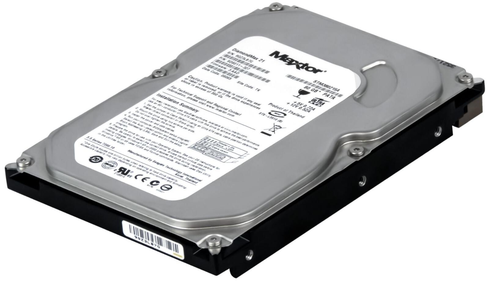 HARD DRIVE MAXTOR DIAMONDMAX 21 STM380215A 80GB 7200RPM 2MB ATA II 3.5''