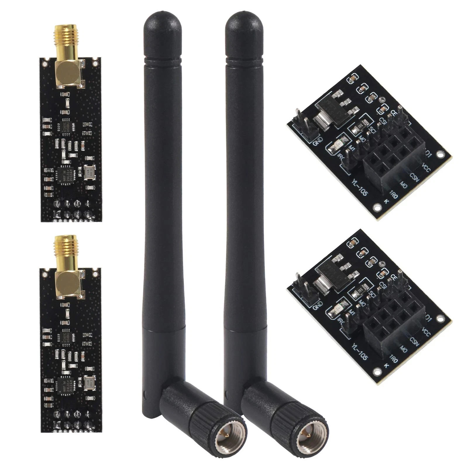 2Pcs NRF24L01+PA+LNA RF Wireless Transceiver Module with SMA Antenna 2.4G - 3.3V