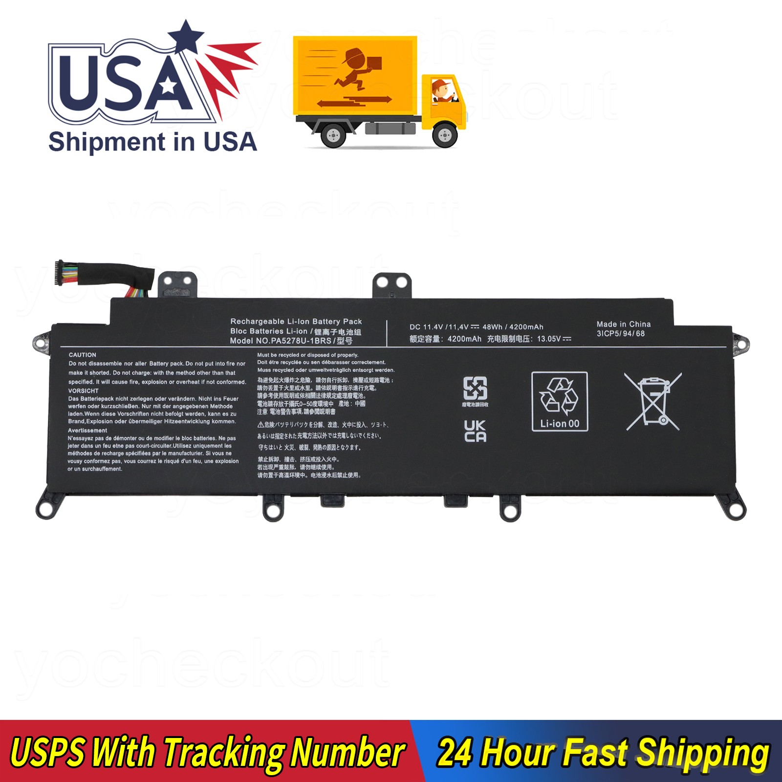 For Toshiba Tecra X40-D-167,X40-D-10R,X40-D-173,X40-D-10V Battery PA5278U-1BRS 