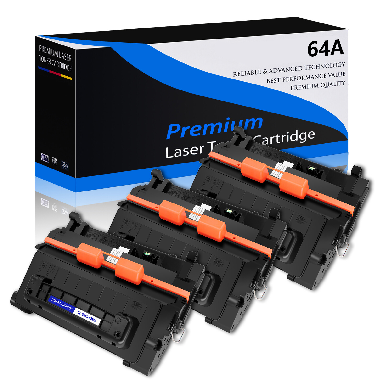 3PCS CC364A 64A Toner Cartridge for HP LaserJet P4014dn P4014n P4015n P4515tn