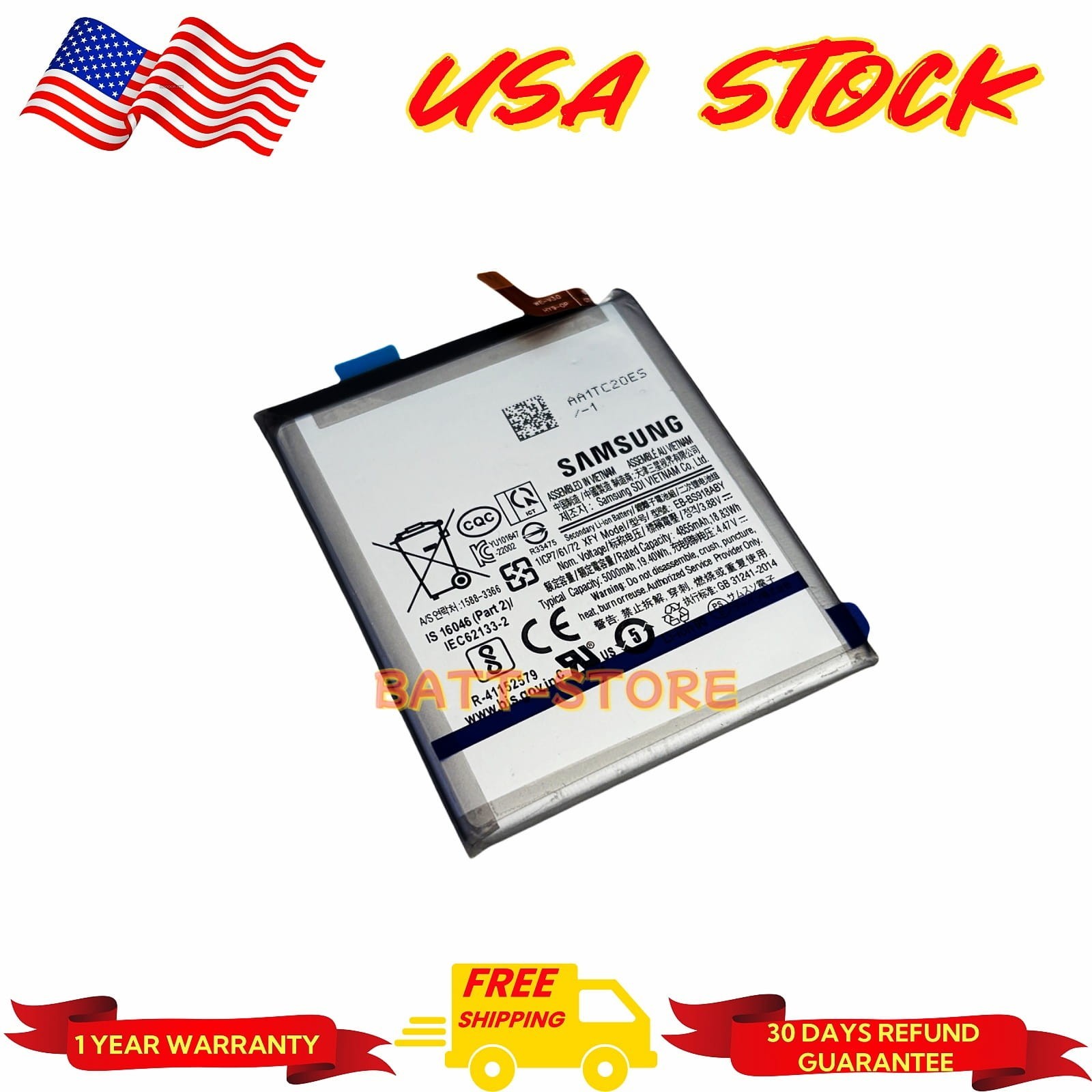 New Original EB-BS918ABY 5000mAh Battery for Samsung Galaxy S23 Ultra 5G S918
