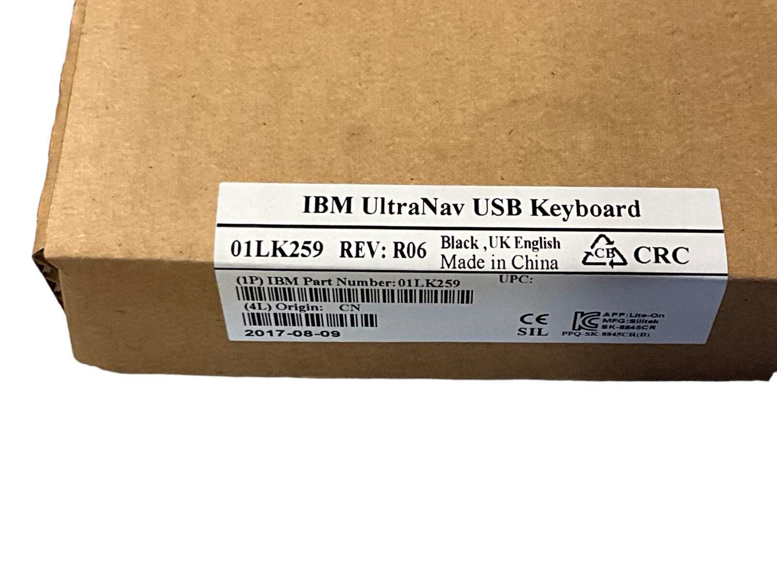 SK-8845CR 01LK259 New Genuine Lenovo IBM UK ENGLISH ULTRANAV USB KEYBOARD BLACK