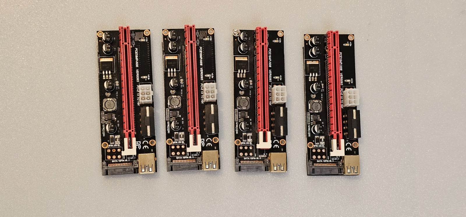 Lot of 4 V009s Pro PCIe Riser,