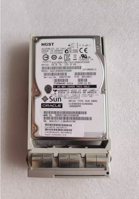 Used 542-0287-01 7045228 HUC106060CSS600 SUN ORALCE 600GB 10K 6G 2.5" SAS Hdd