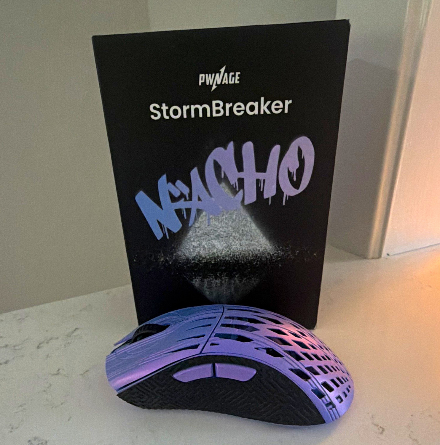 PWNAGE StormBreaker Wireless Gaming Mouse Nachocustomz Purple Limited Edition