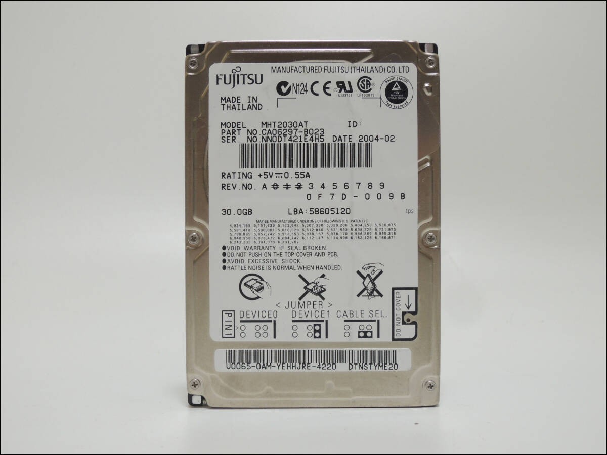FUJITSU 2.5-inch HDD MHT2030AT 30GB IDE