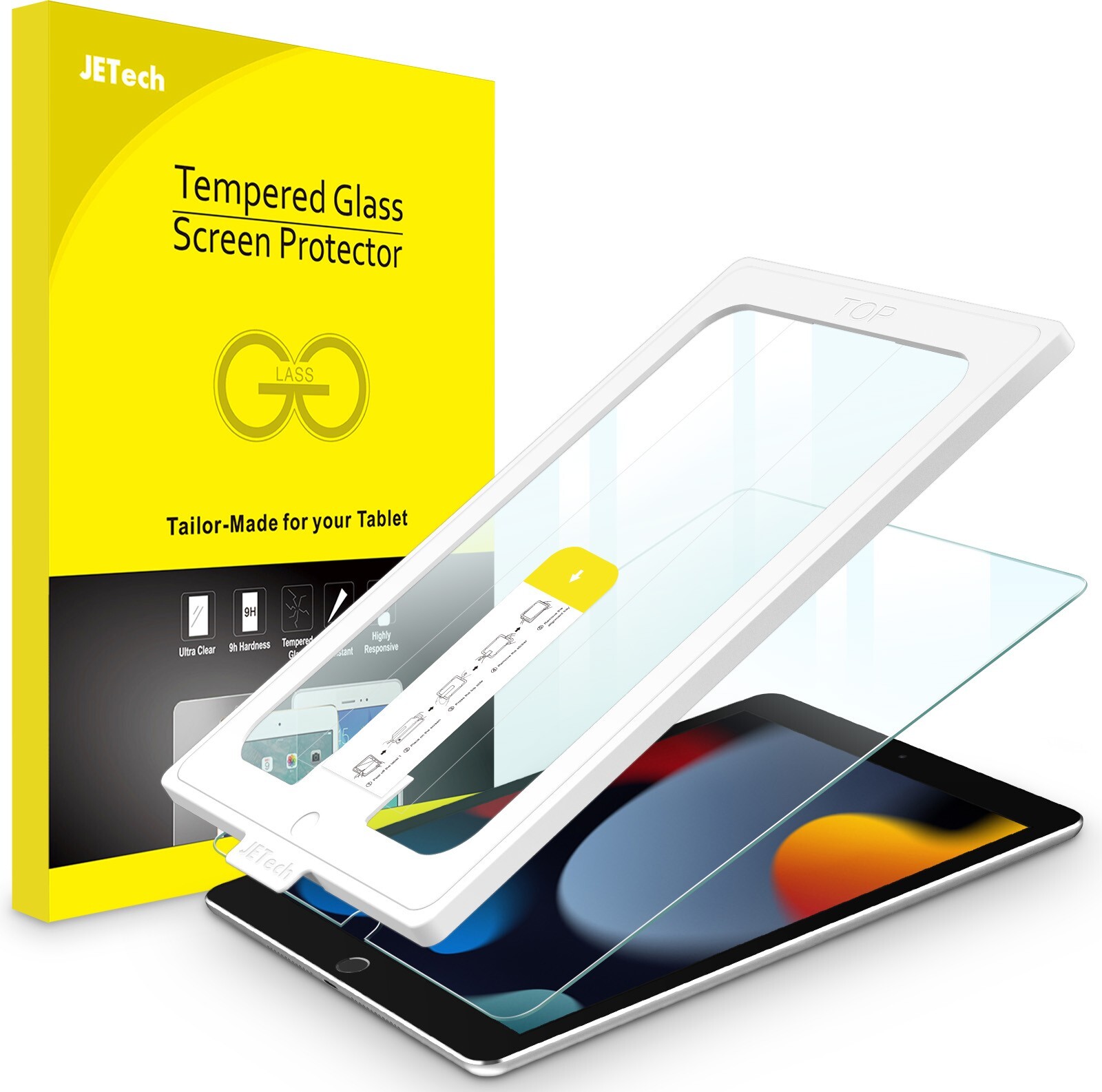JETech One Touch Install Screen Protector for iPad 10.2-Inch 2021/2020/2019