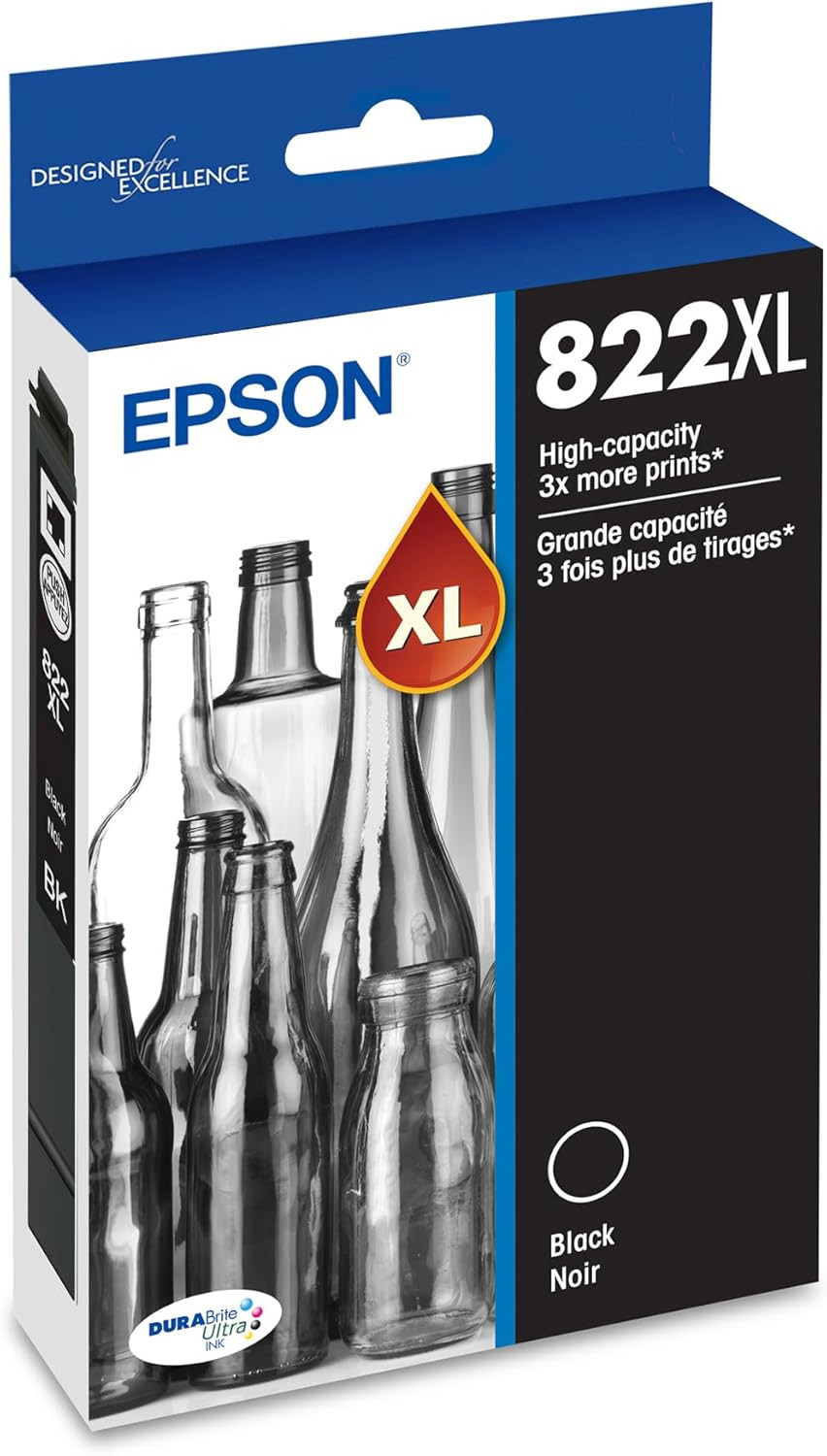 EPSON 822 Durabrite Ultra Ink High Capacity Black Cartridge (T822XL120-S) Works