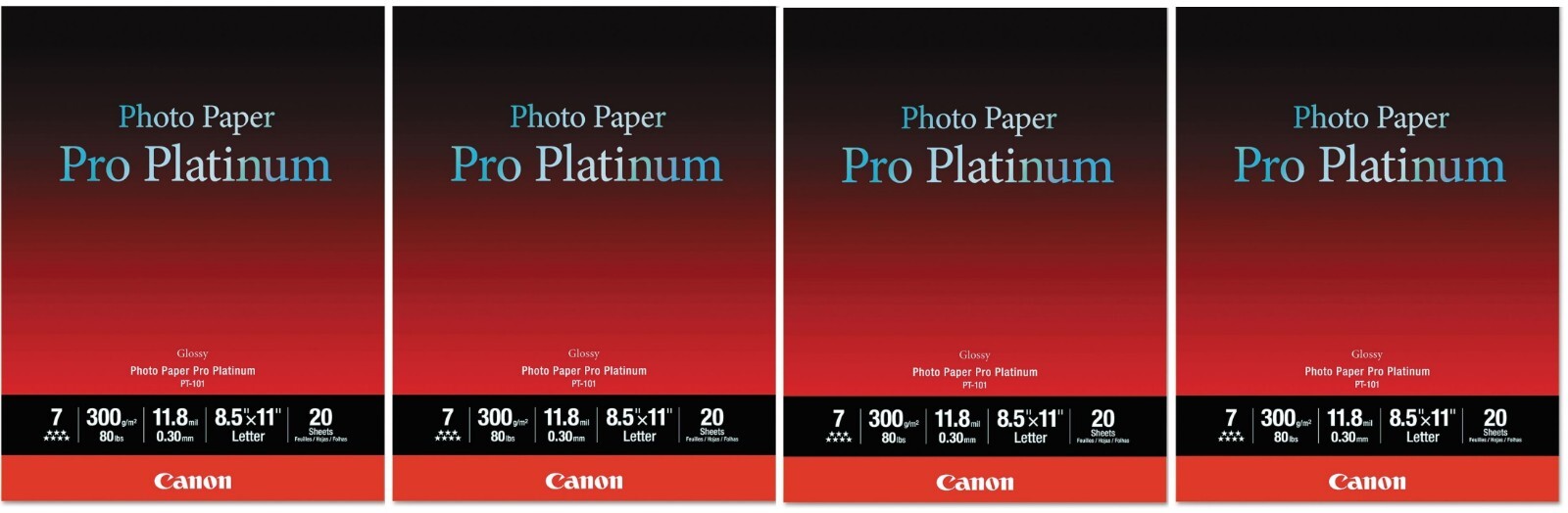 Canon Pro Platinum 8-1/2" x 11" High Gloss, 4-Pack
