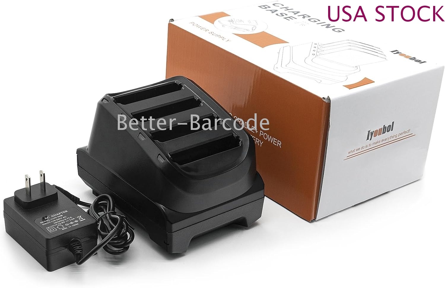SAC-TC2Y-4SCHG-01 4-Slot Battery Charger Cradle + Adapter For ZEBRA TC21 TC26 US