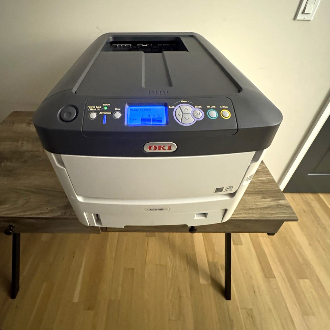 OKI C712dn Color Laser Printer - Tested Duplex Network C712 with Toner