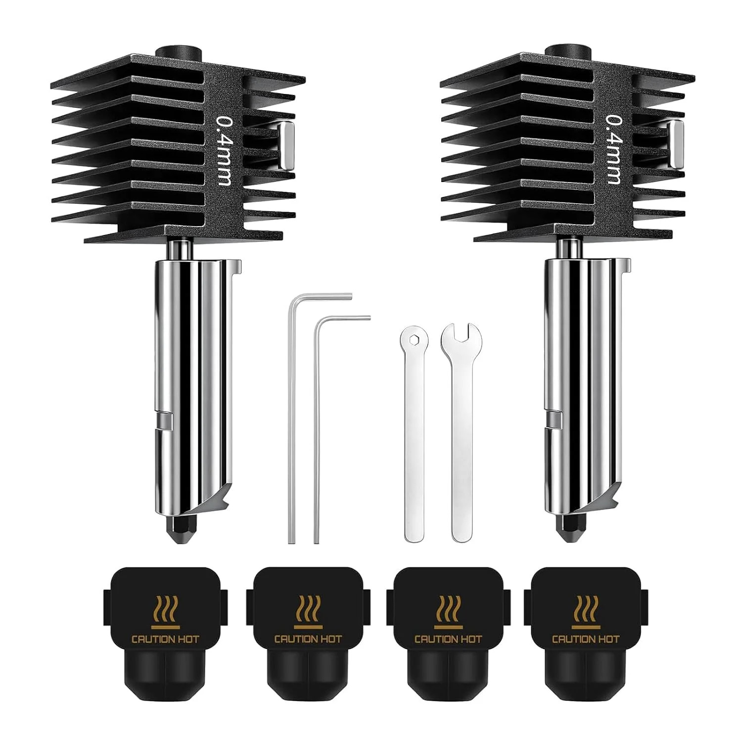 2 Pack 0.4mm Hardened Steel Hotend Kit for Bambu Lab A1 Mini/A1/A2L