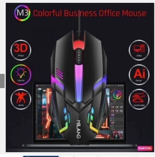 Gaming Mouse RGB LED USB Wired Gamer Mouse