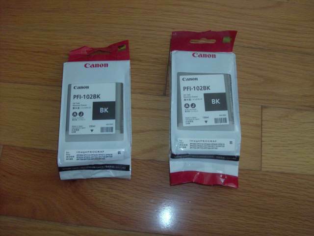 2016 GENUINE LOT 2 Canon PFI-102BK 130ml BLACK INK TANK IPF500 IPF600 IPF700 NEW