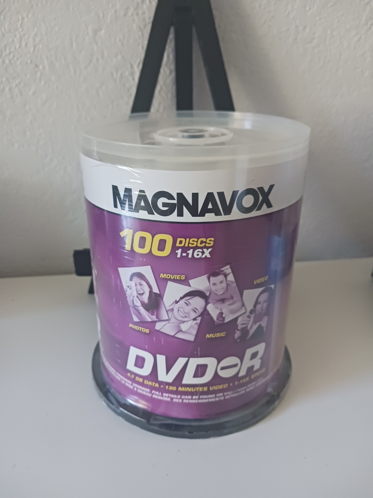 NEW Magnavox DVD-R 100 Pack 1-16x 4.7 GB 120 Minutes Discs photos music movies