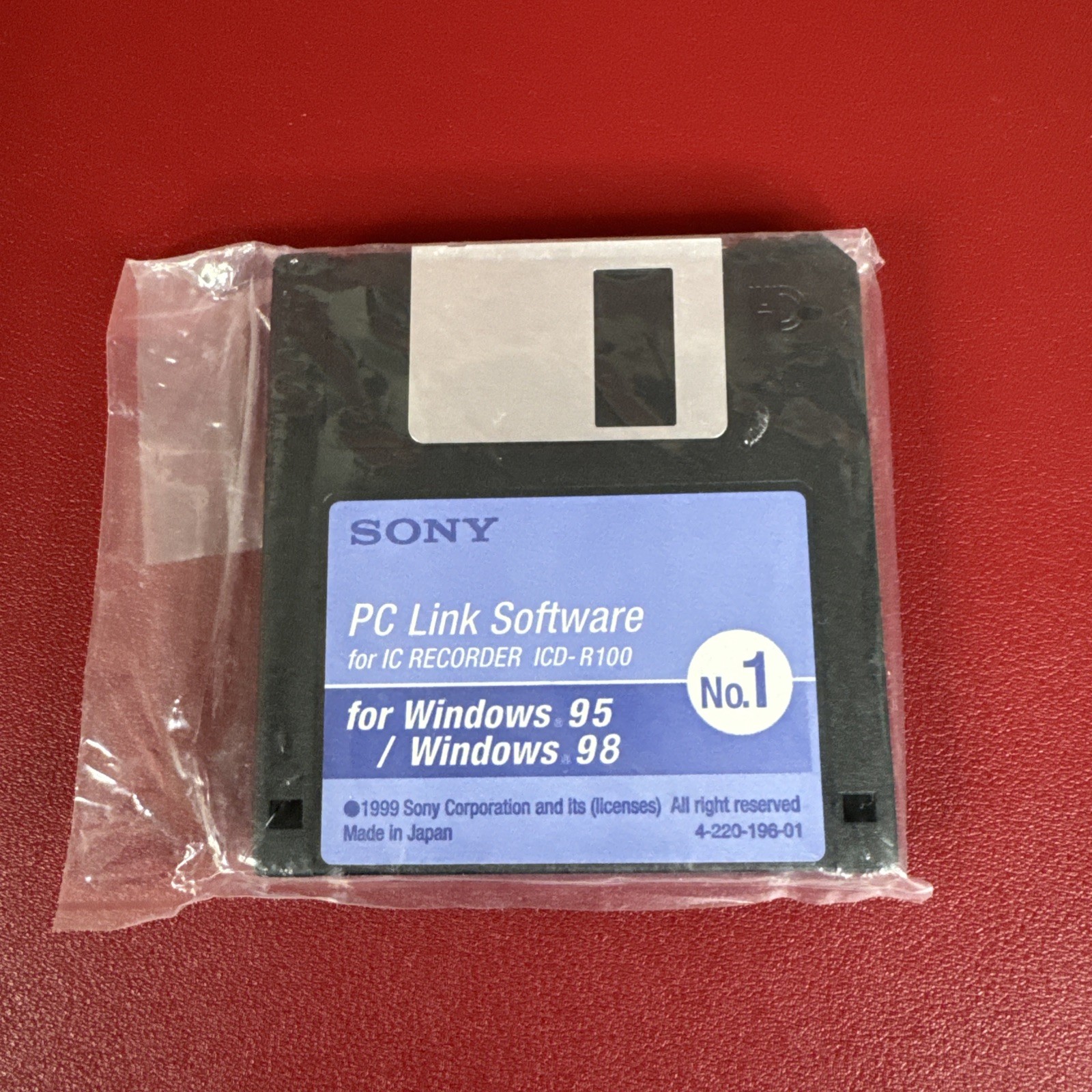 new 1999 Sony PC Link Software  IC Recorder ICD R100, Windows 95 98, 3.5" Disks