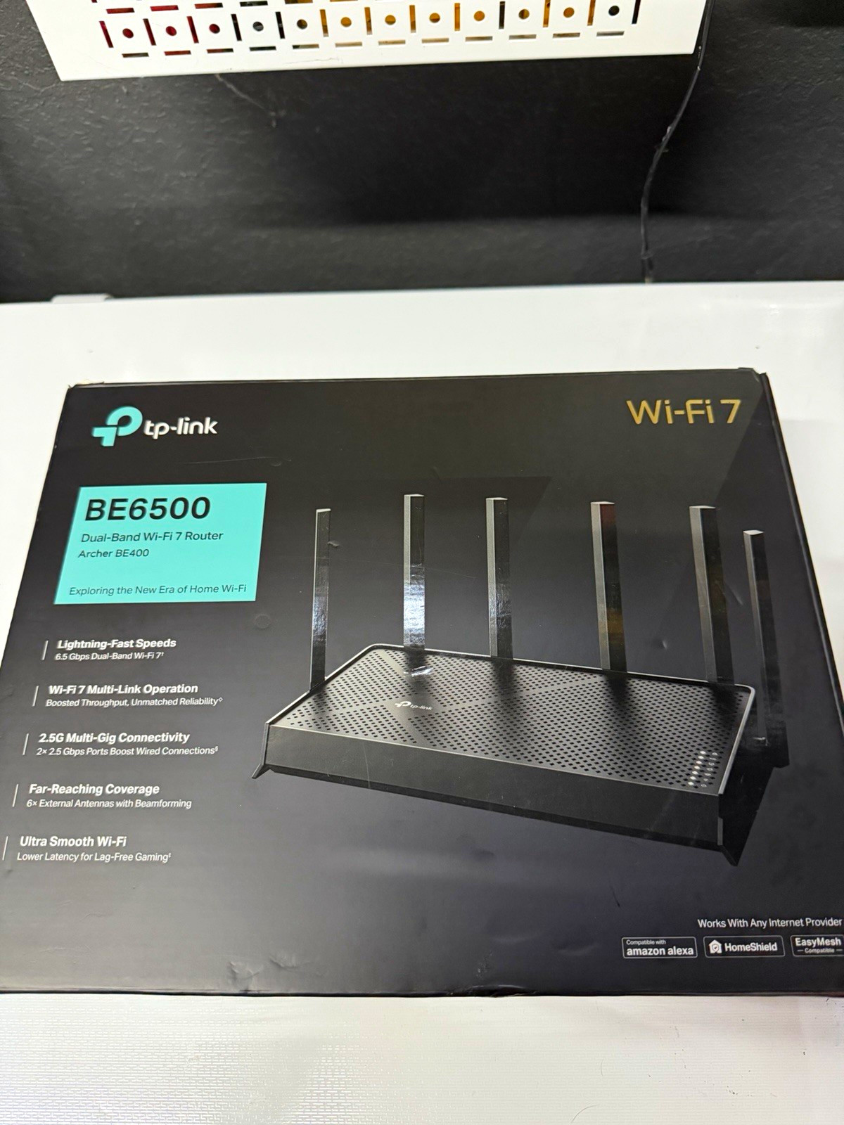 TP-Link Archer BE400 BE6500 Wi‑Fi 7 Dual-Band Router 2.5Gbps 4-Port VPN