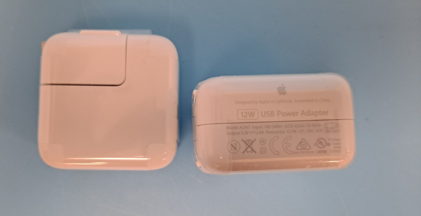 Lot of 100 NEW BULK PACKAGE- ORIGINAL APPLE A2167 12W USB POWER ADAPTER