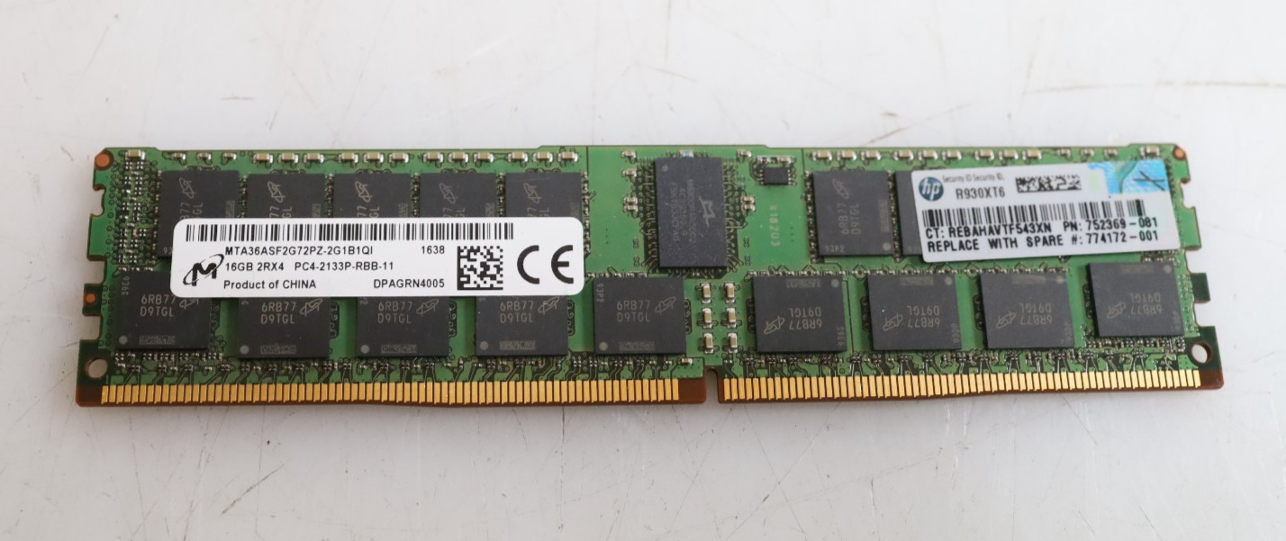 16GB Micron MTA36ASF2G72PZ-2G1B1QI DDR4 PC4-2133MHz RDIMM Server Memory
