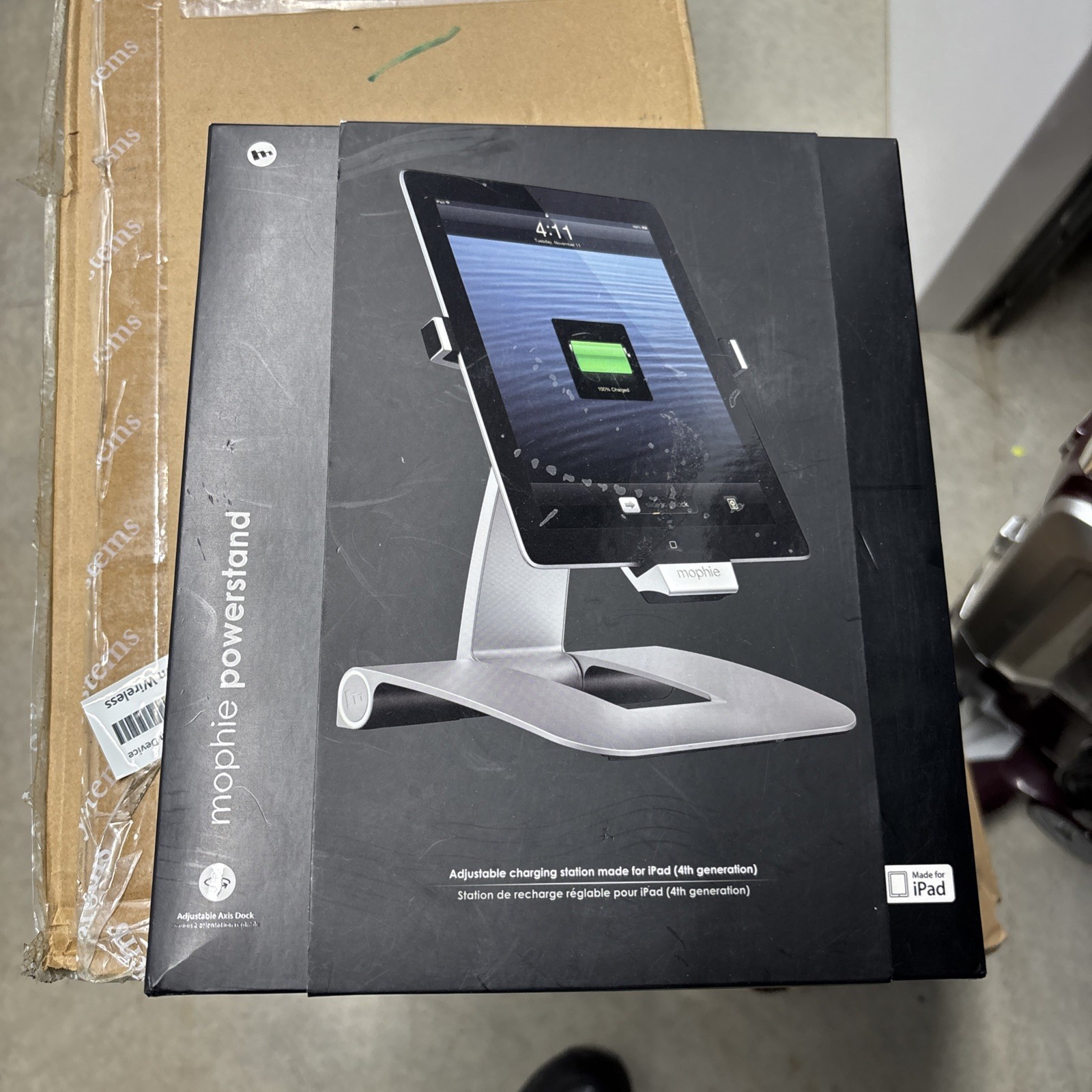 MOPHIE POWERSTAND ADJUSTABLE CHARGING STATION FOR IPAD 4TH GEN NEW OPEN BOX
