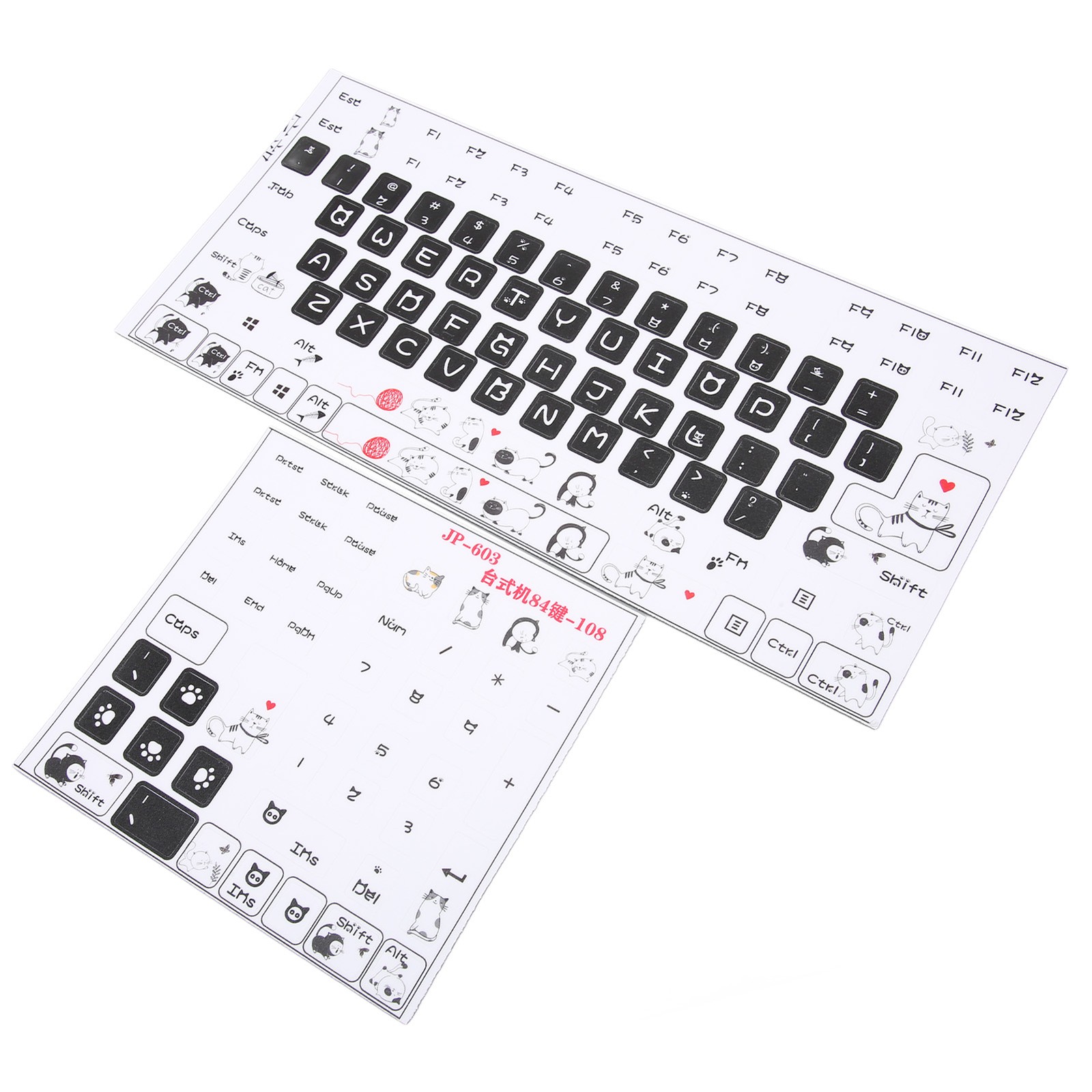 Keyboard Stickers PVC Clear Frosted Pattern Decorative DIY Cute Style Keyca PJUA