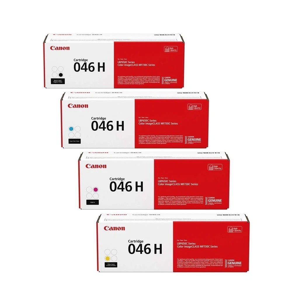 Canon 046H High-Yield Toner Cartridge Set – CMYK (Black, Cyan, Magenta, Yellow)
