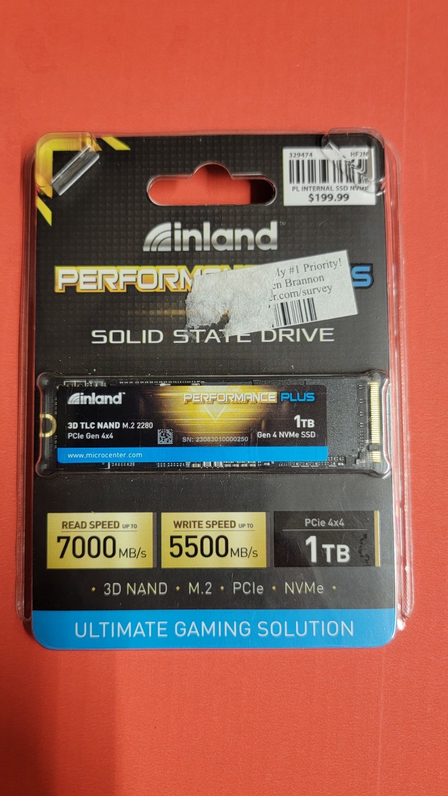 Inland Performance Plus 1TB M.2 NVMe PCIe NVMe 7000 mb/s read 5500 mb/s Write